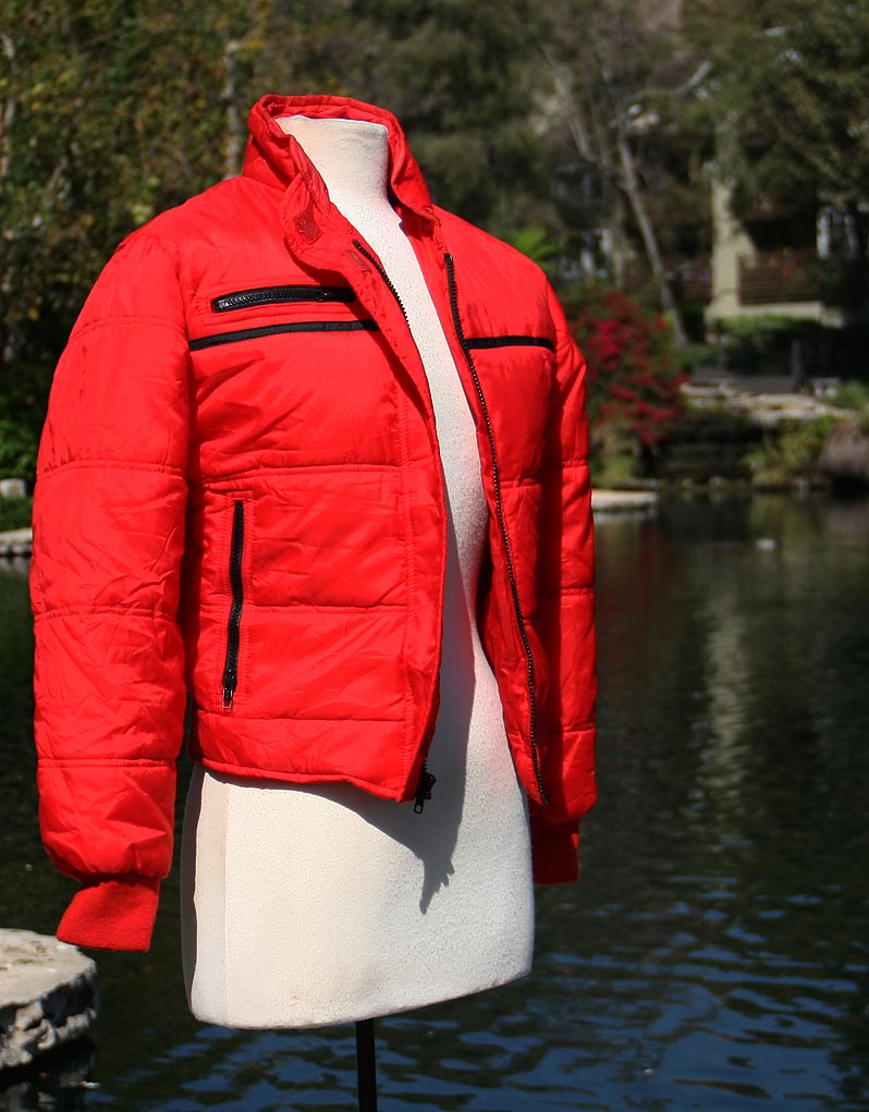 80's Red Ski Jacket Black Line
