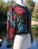Black Color Flowers Beads Jacket