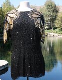 Scissor Cut Black Sparkle Dress to Mini