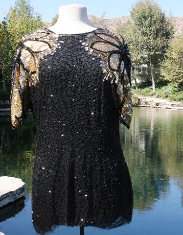 SCISSOR CUT BLACK SPARKLE DRESS TO MINI