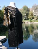 Scissor Cut Black Sparkle Dress to Mini
