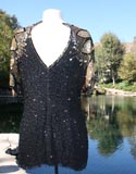 Scissor Cut Black Sparkle Dress to Mini